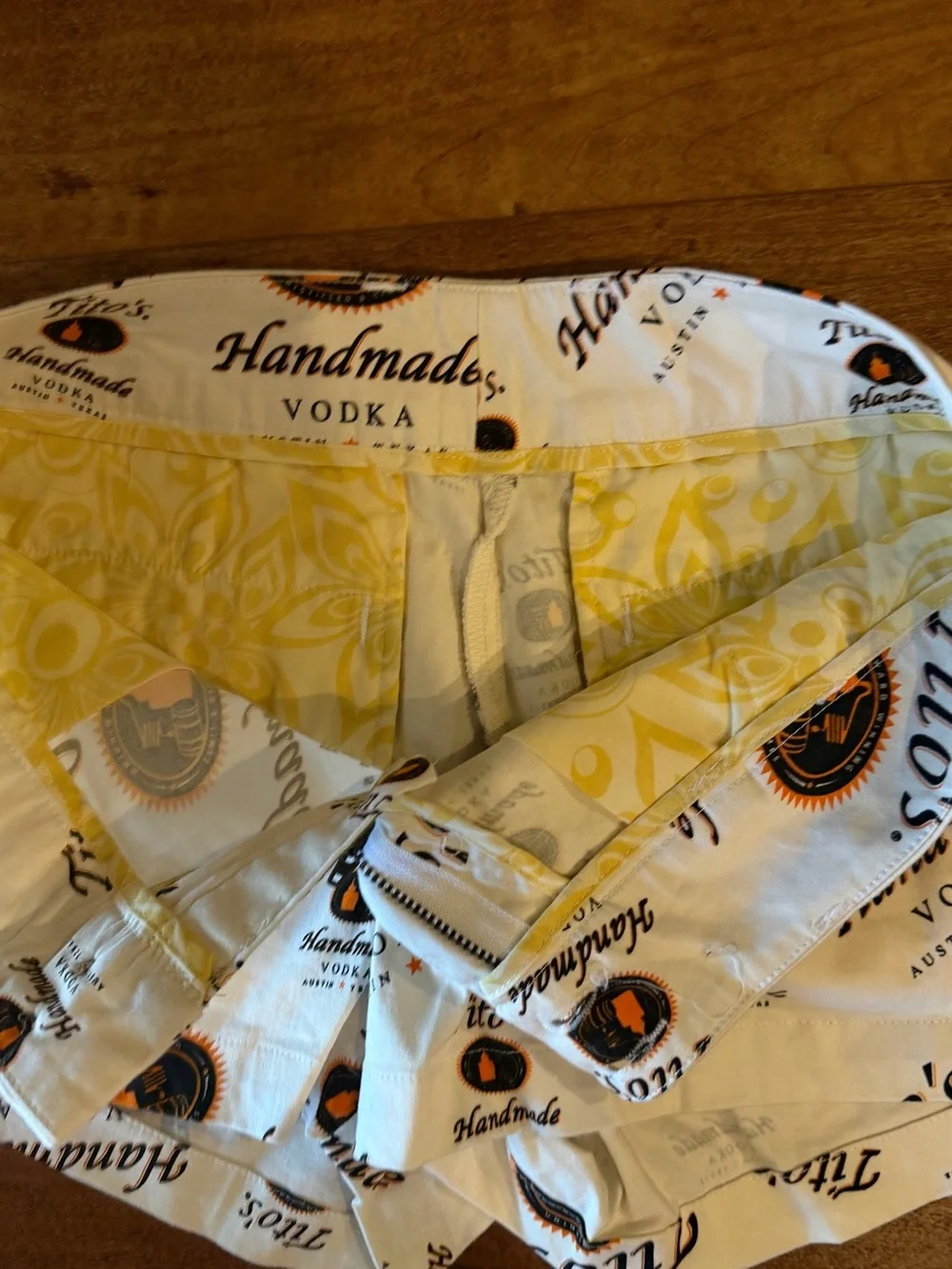 NWOT Loudmouth Golf Women's Tito's Handmade Vodka Mini Short Shorts Size 4 White